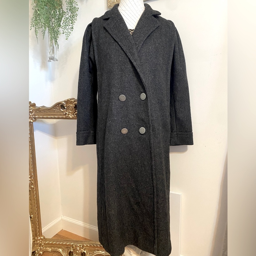 Vintage Jofeld By Forstmann Women's Black Wool Blend Long Sleeves OverCoat